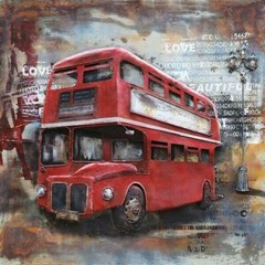 All Metal Genuine Handcrafted Double Decker Red Bus Home Office Decoration Sale
