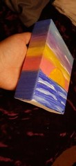 Sunset painting on canvas 3in x 1.5 in