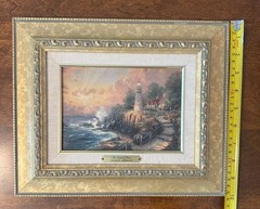 Thomas Kinkade The Light of Peace Accent Print Gold Frame 1999 Signed COA Lovely