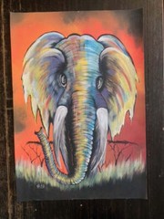 AUTHENTIC African Elephant Painting(NOT a Print) Original African Art UNFRAMED