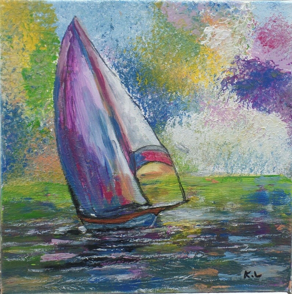 Picture acrylic on canvas/size 30 x 30 cm/natural/# 37, painter K. Langen