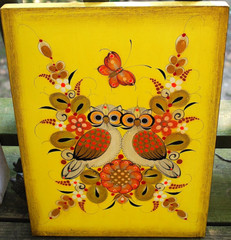 TONALA MEXICO OWLS & YELLOW FLORAL Original Oil Painting On Board Signed REYES
