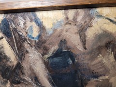 Janet Robson Kennedy Original Painting on Canvas People at a Bar