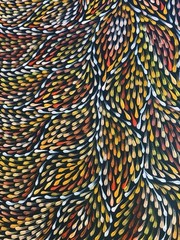 Roseanne Morton Petyar, Authentic Aboriginal Art.Size,120cm x 60cm Medicine Leaf