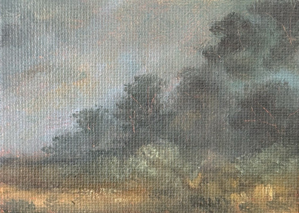ACEO Original Oil Painting Landscape ATC Art Card Nature Abstract by Emmer Plaxe