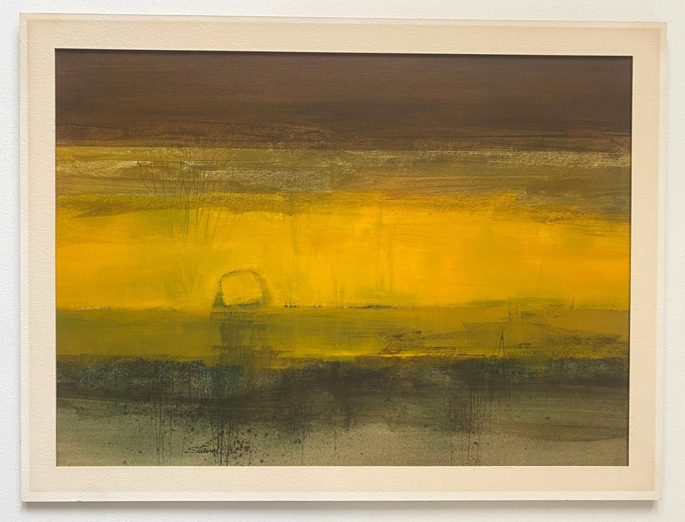 Vintage Contemporary Abstract Oil Painting by Jerry Stangl, Wisconsin