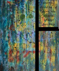 Jackson Pollock Style Giant Canvas Painting 84”X62” (7 Foot) Abstract Modern XL