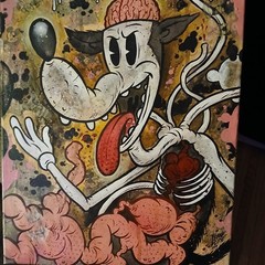 Original Art “Wolf Guts” Frank Forte 16″x20″ Lowbrow Pop Surrealism Original