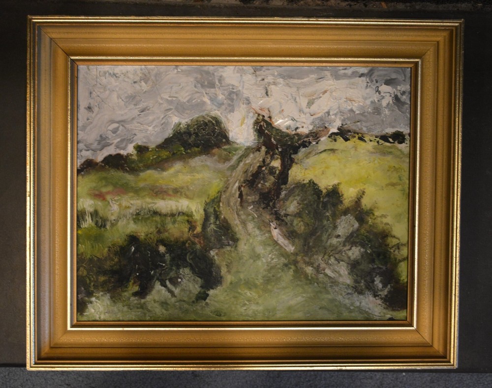 Kampala Uganda – Vintage Landscape Painting of Rolling Green Countryside – 1967