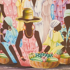 Jean Claude Blanc Haitian Colorful Painting On Canvas 18×15″