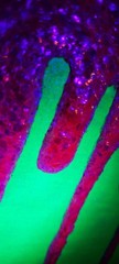 Blacklight Glow In The Dark Glitter Painting On Canvas Green WithFushia Glitter