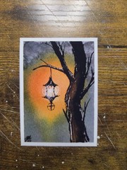 ACEO *Art Print Original Watercolor „Winter Forest“ Hand Painted 2.5″ x 3.5″