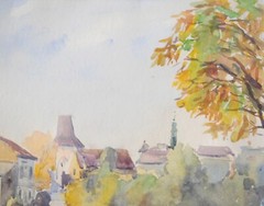 Unknown Czech Artist: Pohled na břeh (View of the Shore),1978,Landscape Painting
