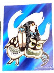 1987 Lloyd Kakekapetum 17 3/4″ x 23 3/4″ Original Painting Acrylic on Canvas