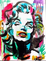 Original art 14X 11 Marilyn Monroe CANVAS Colorful Modern Art Acrylic Painting