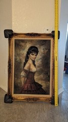 Willi Depre, Deceased German Artist, Art Of Gypsi Girl. Oil On Canvas. 44″X32″