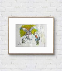 Faris Art: Rabbit: 10×14: Paper Unique Neo-Expressionism