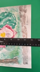 Original Watercolor Morning Glory Pink Flower Garden Wall Signed 9×12 Unframed