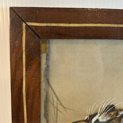 MCM Japanese Tigers Painting on Silk Signed w/Red Seal by artist Sato Suikei