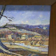 Vintage Framed & Signed Original Oil Painting The Quarry 13.75” X 10.5”