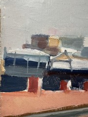 Oil On Canvas: View Of An Industrial City Modern Art 20th Century 60×72 Cm