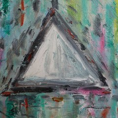 DON’T WALK AWAY 8×10 canvas original Abstract art oil painting signed Crowell