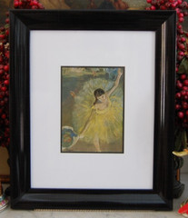 VTG FRAMED MATTED EDGAR DEGAS COLOR ART PRINT „DETAIL END OF AN ARABESQUE 1877“