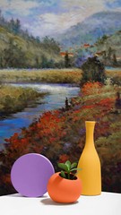 Large Original Acrylic on Canvas Landscape Art. by Kanayo Ede 30” x 40″