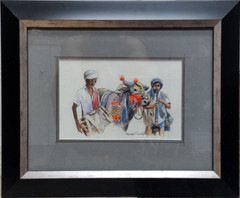 Robert Luvall (NY/American, 1887-1959) Mixed Media on Paper Orientalist Scene