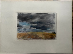 Franz Ehmke *1928-2018 Gdr Painter Pastel°Stoppelfeld Near Schönfließ Signed