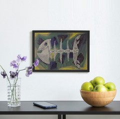 Handmade Abstract Painting – Acrylic on Canvas, 16×11.5 inches (≈41×29 cm)