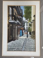 Artist Signed New Orleans Street Balcony Landmark 9.5×8.75″ 1979 Vintage Framed