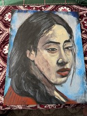 11×14 Original Acrylic Painting Portrait Study on Canvas Panel