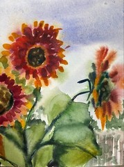 « Sunflowers » Original Work Of Ukrainian Artist Watercolour