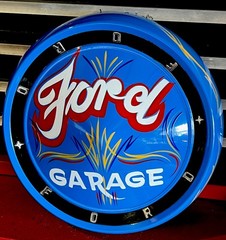 FORD HOTROD GARAGE SIGN Painted pinstriped Hubcap HUB CAP Mancave wall Art decor