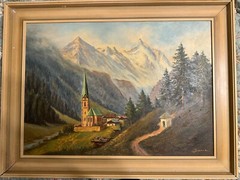 Swiss Mountains and a Church