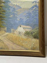 Antique California Landscape Painting Pastel Drawing Edwin Siegfried 1910’s