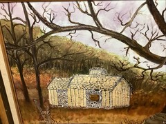 Vintage Mid-Century „Rustic Homestead“ Landscape – Signed C.H. Morse