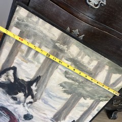 Original Oil Painting Husky 20” X 18” Cute Dog, Huskies Canvas & Wood Frame