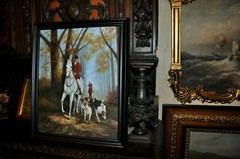 Sporting Fox hunt with Hounds and Mounted Horses Fine oil Painting