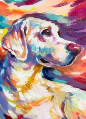 MORGAN 🔥 LABRADOR MY ASTRO DOG 15X21 ABSTRACT GALLERY HOME FINE ART