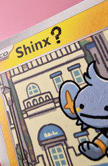 Custom Pokemon Card by MoonArtGlitch ~ Handpainted Ditto Face on Shinx