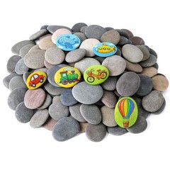 Rokraft 24 PCS Large 2.05-3.25″ Smooth Natural River Rocks for Painting, Flat…
