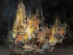 LEONARDO NIERMAN 20th c. Mexican MCM MODERN ABSTRACT EXPRESSIONIST PAINTING