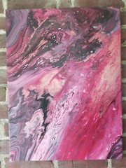 Original Acrylic Pour Painting Abstract Art signed canvas