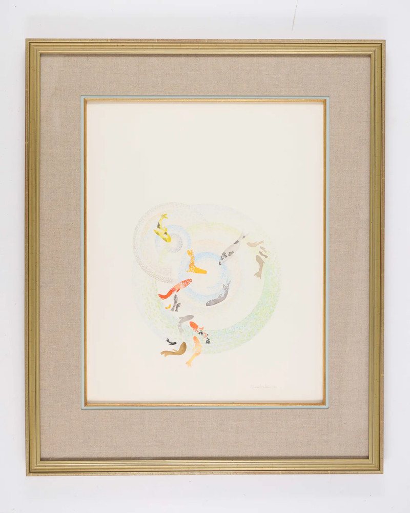 Richard Chamberlain “Heavenly Carp“ 1991 Framed Original Artwork Wow! Beautiful!