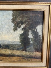 Antique Landscape Painting Impressionist European School Illegibly Artist Signed