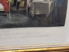 Large 1839 F. Grant The Melton Breakfast Painting Framed Engraving VTG Rare