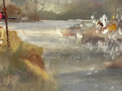Oil Painting Military Battle Kam Dakkha 2nd Afghan War By Francis Russell Flint