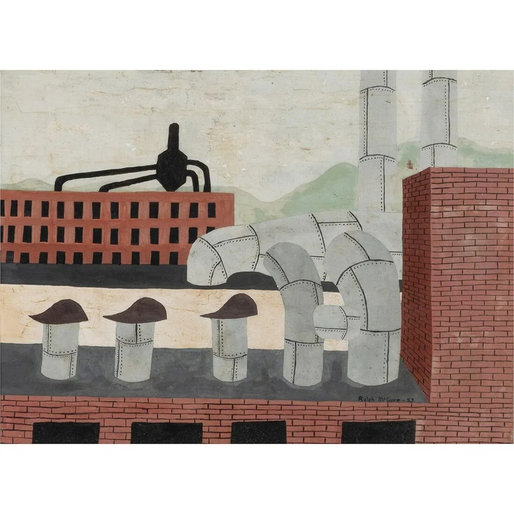 Ralph McGuire American Baltimore Maryland Cityscape Industrial Factories WPA Oil